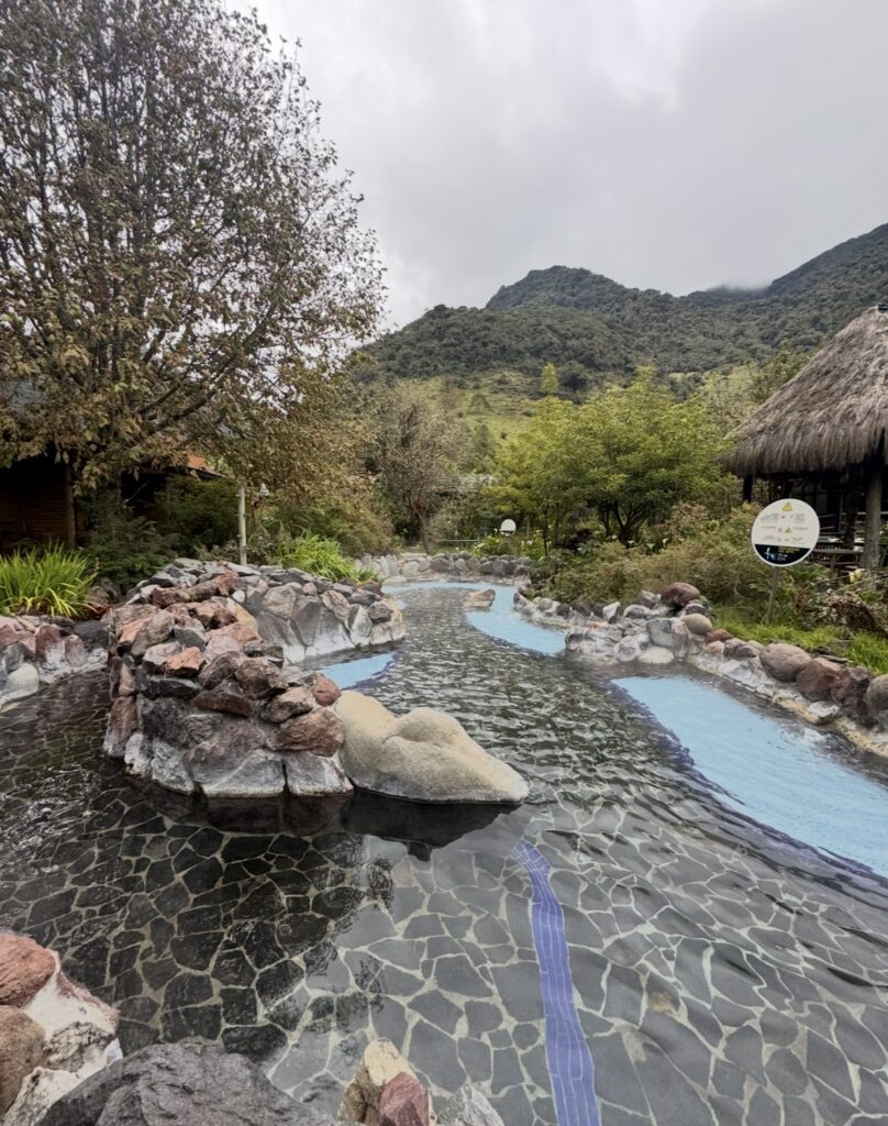 Papallacta Hot Springs on a cloudy day