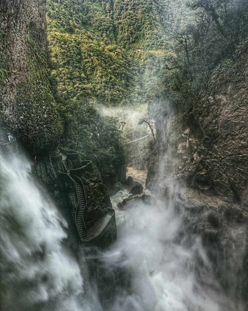 Pailón del Diablo waterfall in Banos Ecuador