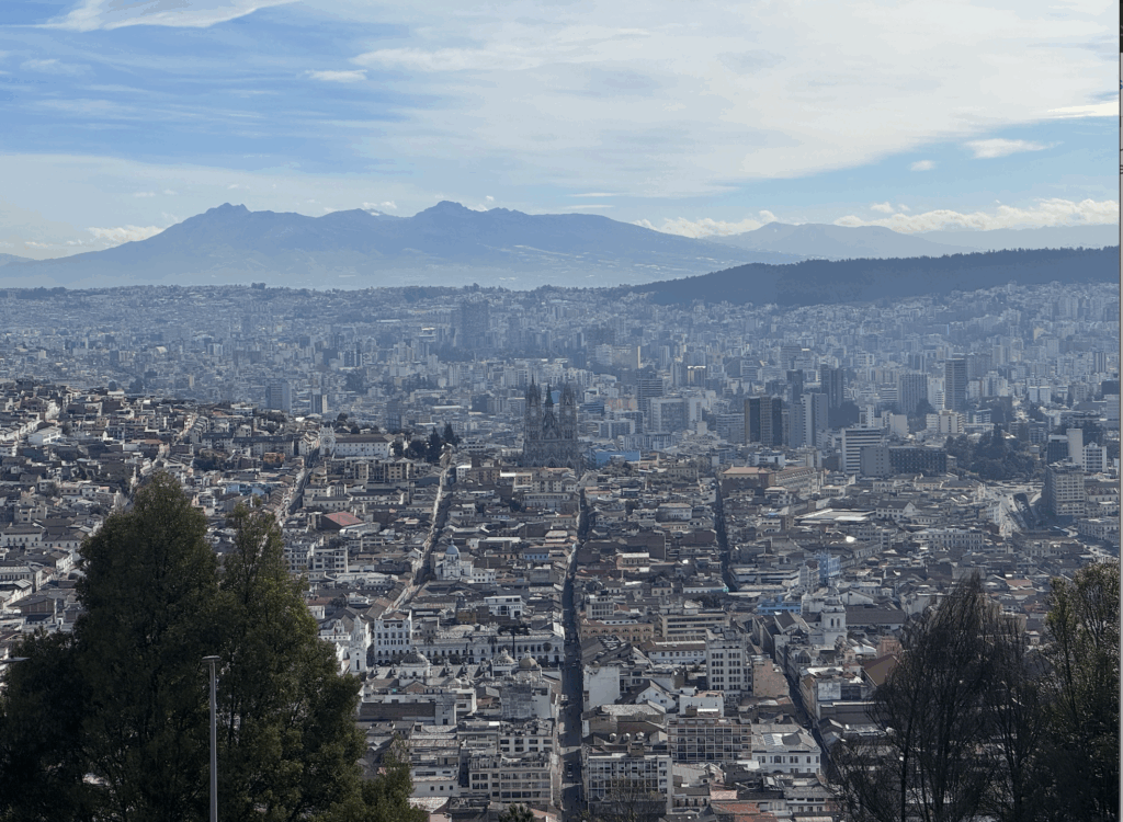 Quito City View from El Panecillo hill.