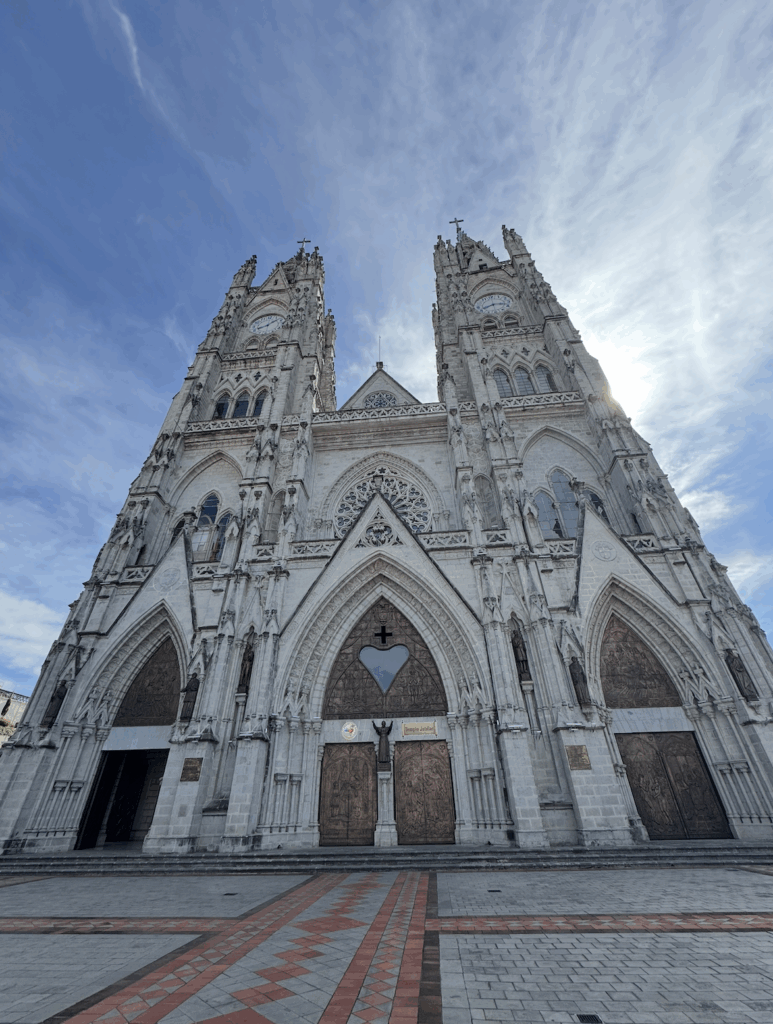 The Basilica del Voto Nacional View on a clear day